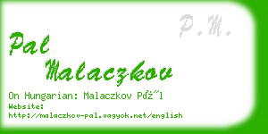 pal malaczkov business card